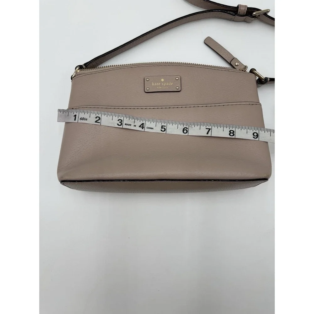 Kate Spade New York Pebbled Leather‎ Crossbody Bag Taupe Blush Adjustable Strap